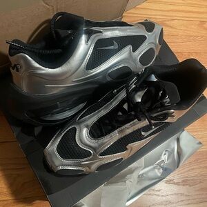 Silver and Black Athletic Sneakers